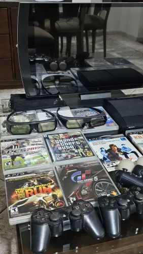 Coleção Completa: PS3 500GB, Move, Display + Óculos 3D Originais PS3, Jogos e Acessórios
