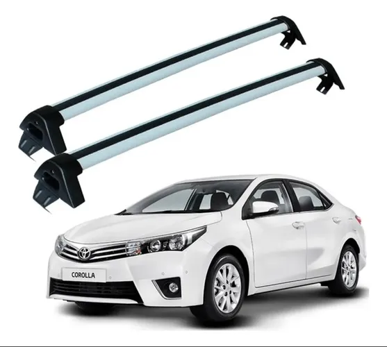 Rack De Teto Travessa Corolla 2015 A 2019 Prata Projecar< instalado