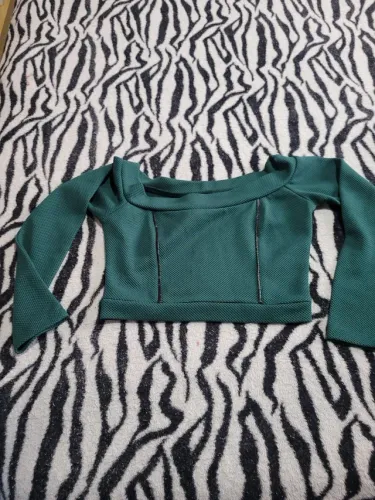 Cropped inverno manga longa verde Tam M