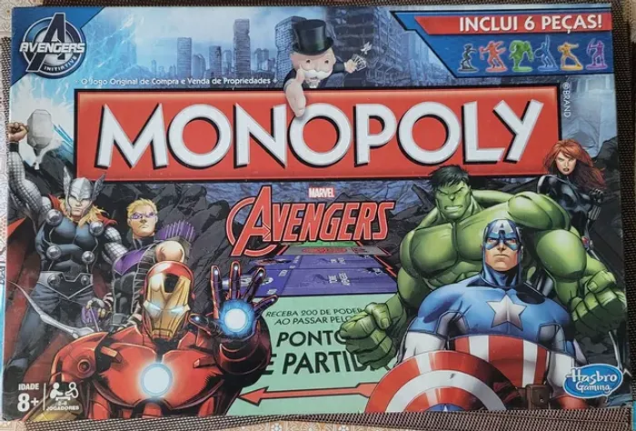 jogo monopoly vingadores - hasbro b0323