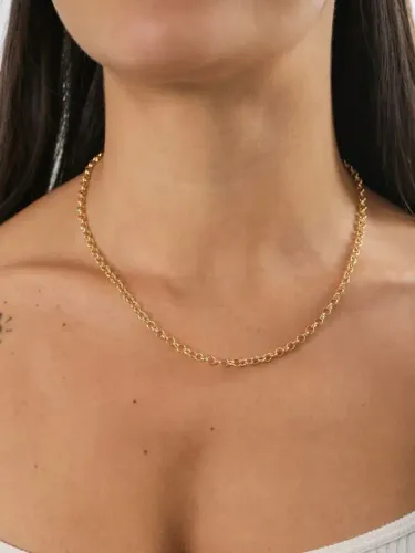 Corrente feminina Elo portuguesa em ouro 18k