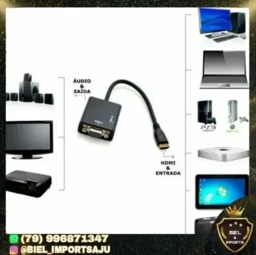 Hdmi Para Vga Com Áudio P2 Conversor Adaptador De Vídeo ( Promoçao Black Friday)