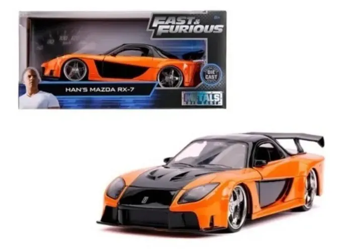 Miniatura Velozes e Furiosos Mazda Rx-7 Han escala 1/24