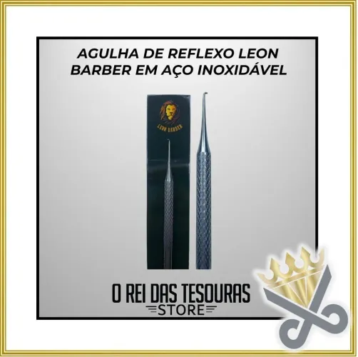 AGULHA DE REFLEXO LEON BARBER EM AÇO INOXIDÁVEL