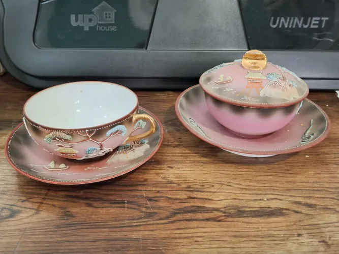 Xícara e açucareiro porcelana japonesa antigos