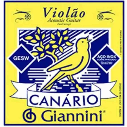 ENCORDOAMENTO GIANNINI VIOLAO GESWB com 6 cordas em AÇO TENSÃO MÉDIA 011 C/ BOLINHA
