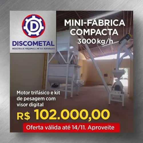 SUPER OFERTA! MINI FÁBRICA COMPACTA DISCOMETAL 3000KG! ?