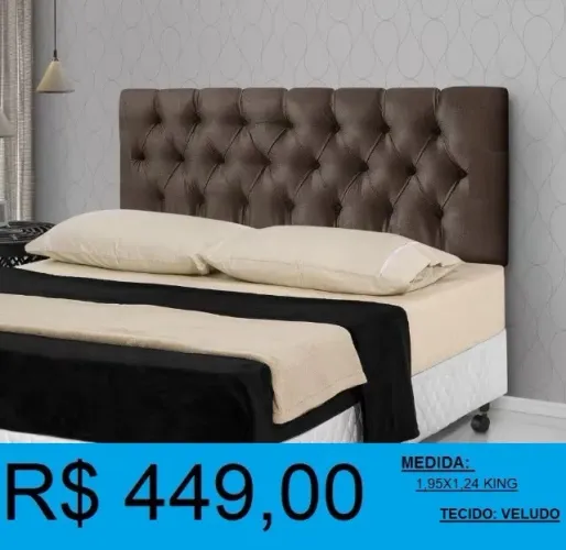 Cabeceira king veludo - compre hoje e receba amanhã 