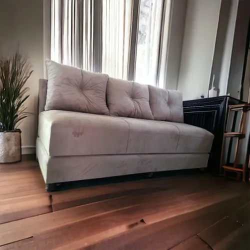 Imperdível sofá cama casal com almofada soltas novos várias cores