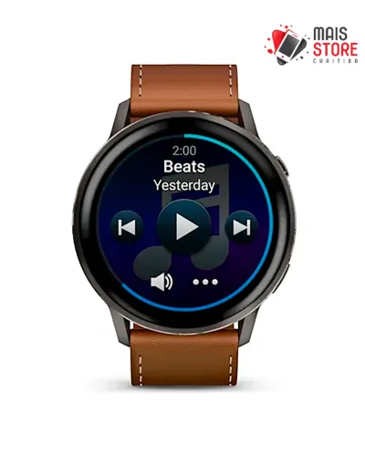 Relógio Garmin Venu 4 -45 MM - Slate/Brown (010-03013-02) + Pulseira -NovoLacrado