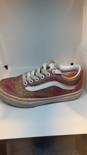 Vans infantil ORIGINAL rosa e laranja com Gliter