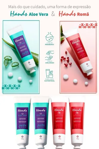 Creme para as mãos Hands Aloe Vera e Romã