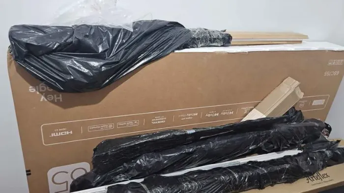 Caixa de Papelão para TV 65 Polegadas com Isopores - APENAS RETIRADA