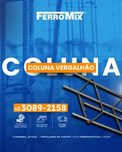 Coluna pronta de Vergalhão - Ferragens para construção com o melhor preço e entrega rápida