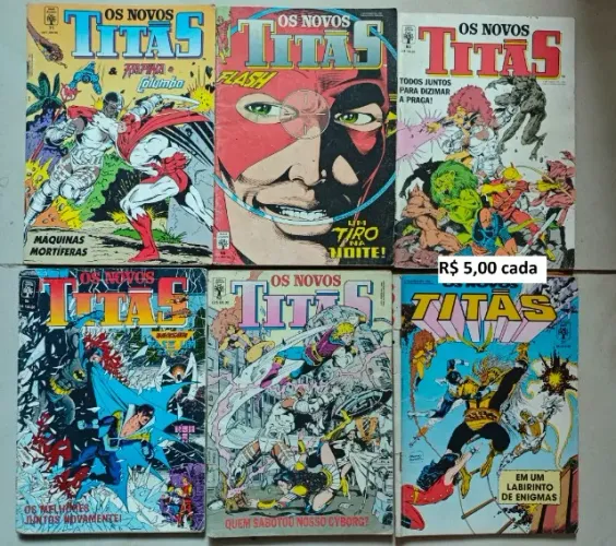Hqs novos titãs edit. abril nº 37 - 52 - 56 - 60 - 66 - 71 R$ 5,00
