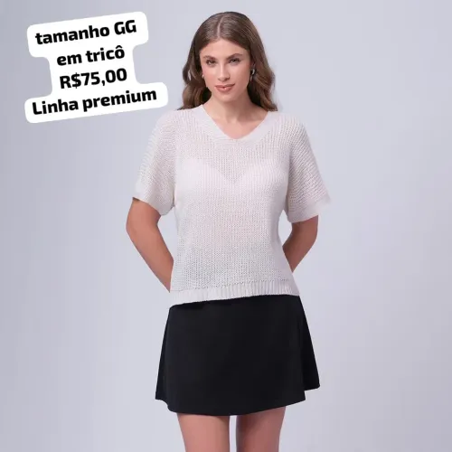 Blusa em tricô feminina tamanho GG linha premium luxo
