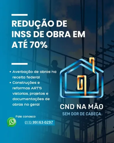 Serviços para obter Certidão Negativa de Débitos de INSS de obras
