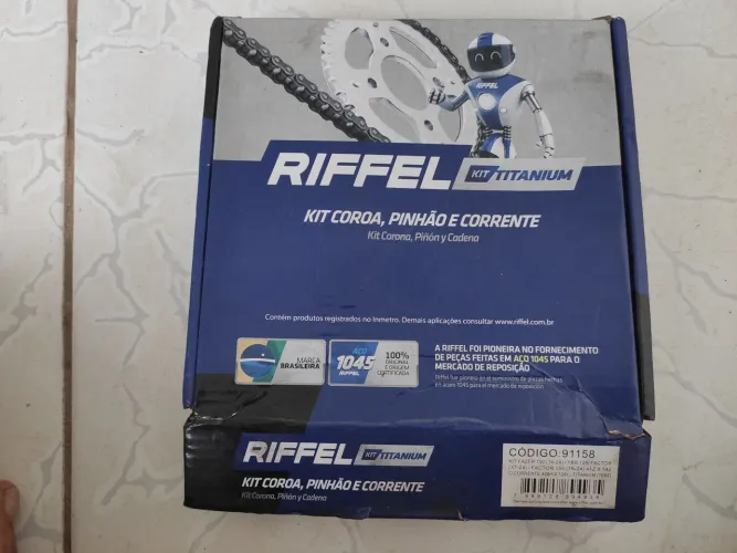 Kit Coroa, Pinhão e Corrente Fazer 150 Riffel