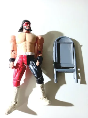 Boneco Luta Livre Antigo (WCW / WWE) Anos 90/2000 - Mecanismo de Ação e Cadeira