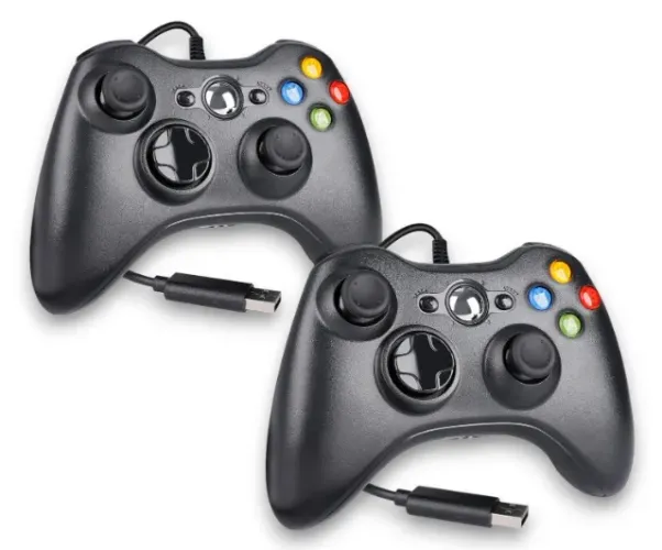 Kit 2 Controles Joysticks Para X-Box 360 Com Fio
