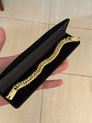 Pulseira de moeda antiga banhada a ouro 18