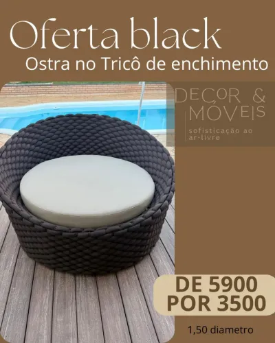 Sofa ostra chaise em tricô enchimento alumínio área externa