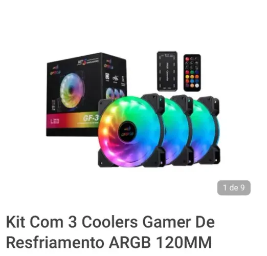 Kit Com 3 Coolers Gamer De Resfriamento ARGB 120MM - GMRGB
