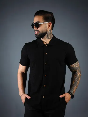 CAMISA BOTÃO TRICÔ ?