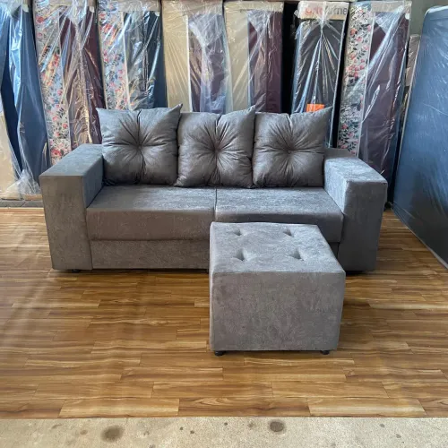 Sofá 3 Lugares Cinza - Novo