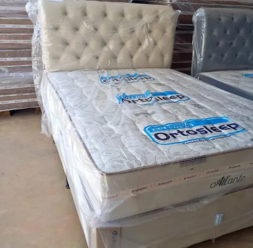 Cama Box Casal OrtoSleep - Novo colchão semiortopedico e cabeceira
