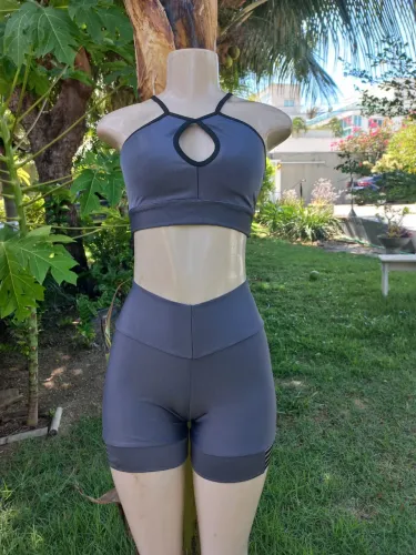 Conjunto fitness Cinza escuro | NOVO