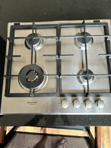 Cooktop Brastemp 4 bocas inox Gourmand Italiano