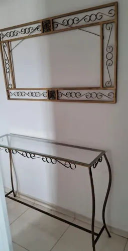 Conjunto Ferro Trabalhado Dourado 2 peças 
