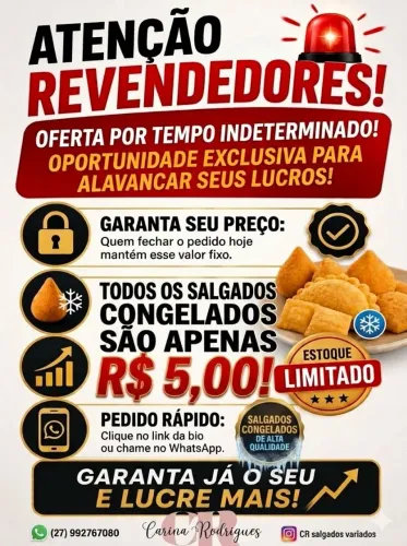 Salgados grandes pra revenda