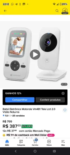 Baba eletrônica com visor