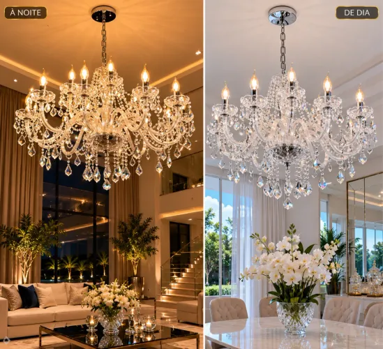 Lustre de cristal 18 braços