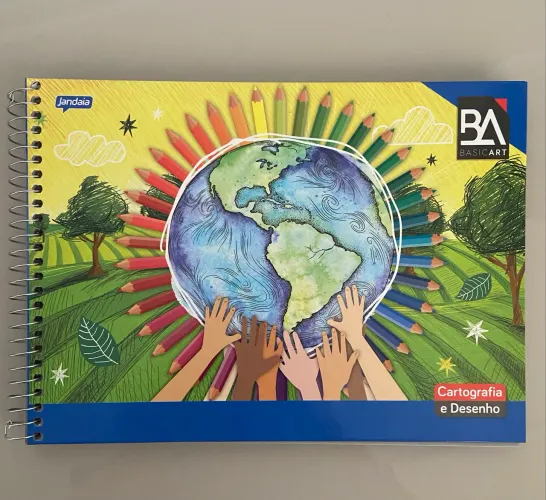 Caderno de desenho capa dura 96 folhas