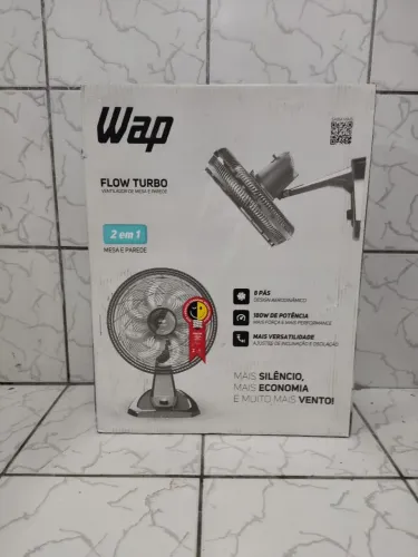 Ventilador de Mesa e Parede 50cm FLOW TURBO, Silencioso e Econômico, 8 Pás, 180W - Lacrado