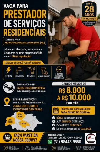 Contratasse prestador de serviços, eletricista, encanador, instalador.