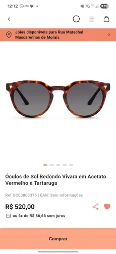 Óculos de sol Vivara novo