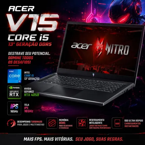 Notebook Acer V15 Core i5 13° Ger RTX 4050 (A pronta entrega)