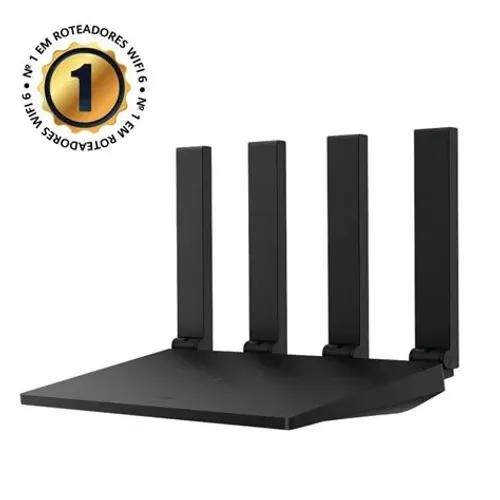 Roteador Huawei Wi-Fi 6 AX2S WS7000 V2 1500Mbps 2.4G&5GHz Mesh Dual Band Preto, 12x 16,08