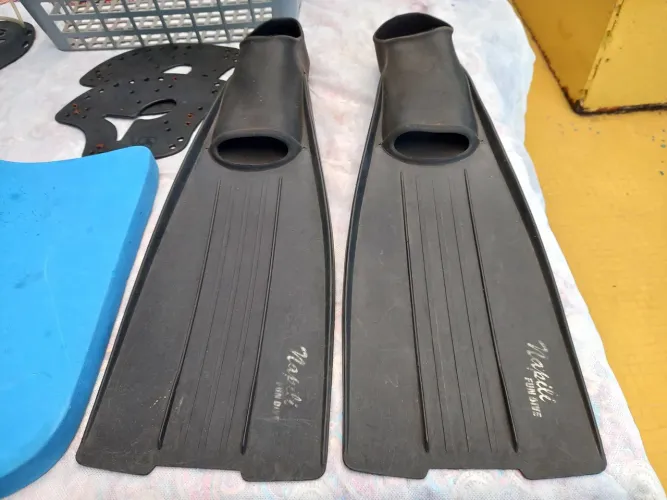Kit Natação: Nadadeiras, snorkel, prancha e cestoto