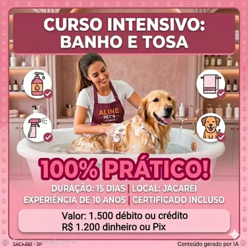 Curso banho e tosa 100% prático