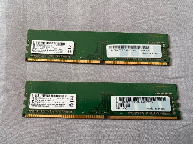 Dois pente memória ram smart 8gb 2666mhz