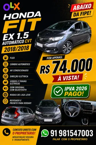 Honda Fit Ex/s/ex 1.5 Flex/flexone 16V 5P Aut. 2018