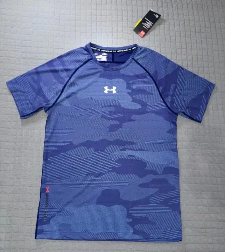 Camiseta Compressão Treino Under Armour HeatGear Azul Original Tamanho M