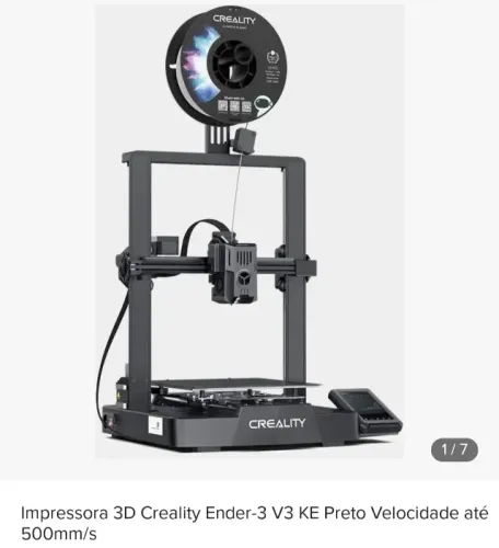 Creality Ender-3 V3 Ke - Upgrade Se, S1 Pro, V2, Neo 500mm/s Cor Preto (chaveada)