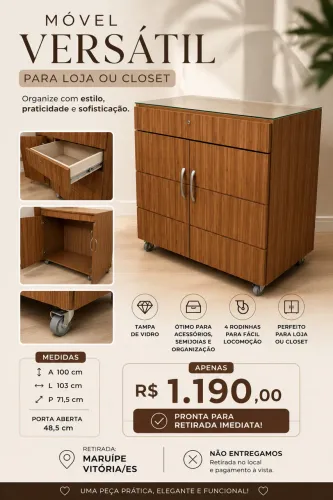 Armário com rodinhas
