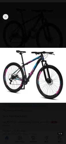 Bicicleta KRW aro 29 (preta/azul/rosa)